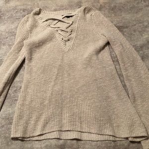 American eagle cream bell sleeve top